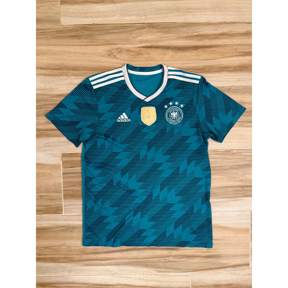 Adidas Germany 2018 World Cup Away Jersey Teal Green Die Mannschaft Mens Medium